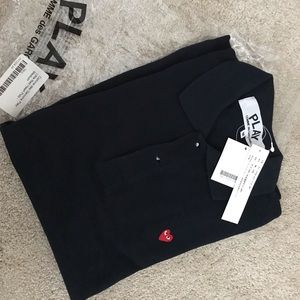 NWT Commes de Garçons navy polo shirt